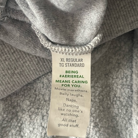 Offline By Aerie xl wide leg pants Light Grey  Pockets Drawstring Elastic Waist - Picture 4 of 7